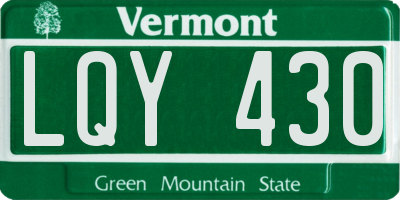VT license plate LQY430