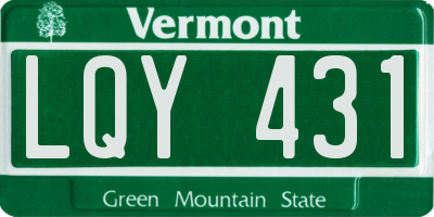 VT license plate LQY431