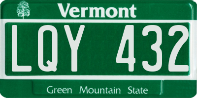 VT license plate LQY432
