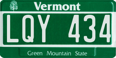 VT license plate LQY434