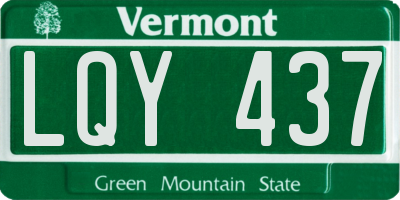 VT license plate LQY437