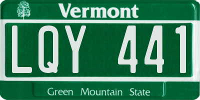 VT license plate LQY441