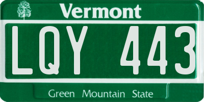 VT license plate LQY443