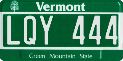 VT license plate LQY444