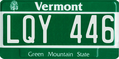 VT license plate LQY446