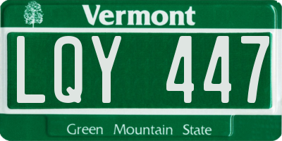 VT license plate LQY447