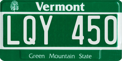 VT license plate LQY450