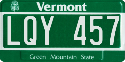 VT license plate LQY457
