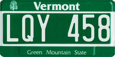 VT license plate LQY458