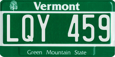 VT license plate LQY459