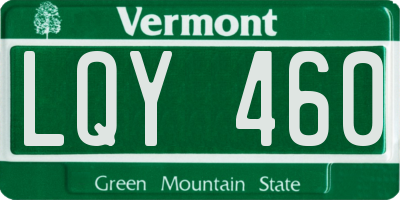 VT license plate LQY460