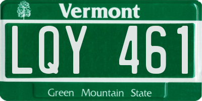 VT license plate LQY461
