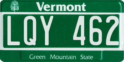 VT license plate LQY462
