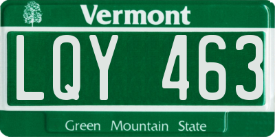 VT license plate LQY463