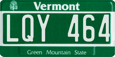 VT license plate LQY464
