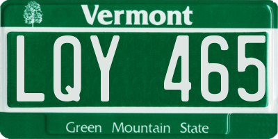 VT license plate LQY465