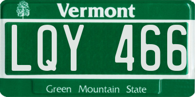 VT license plate LQY466