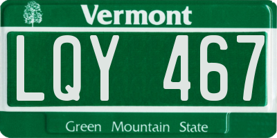 VT license plate LQY467
