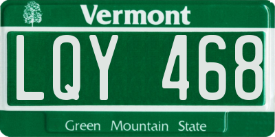 VT license plate LQY468