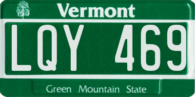 VT license plate LQY469