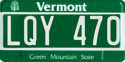 VT license plate LQY470