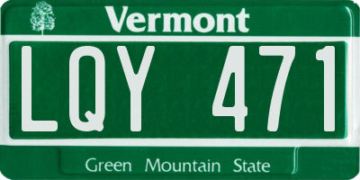 VT license plate LQY471