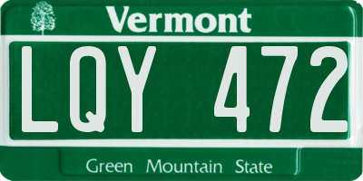 VT license plate LQY472