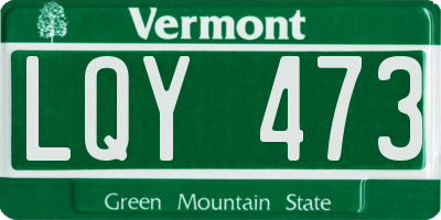 VT license plate LQY473