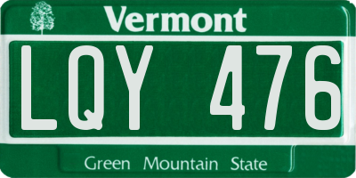 VT license plate LQY476