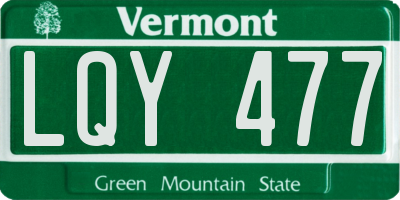 VT license plate LQY477