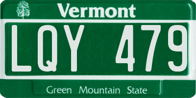 VT license plate LQY479