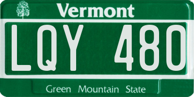 VT license plate LQY480