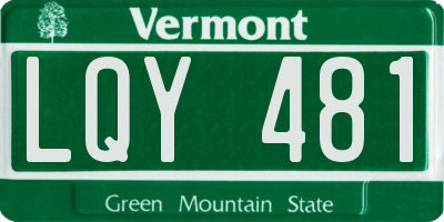 VT license plate LQY481