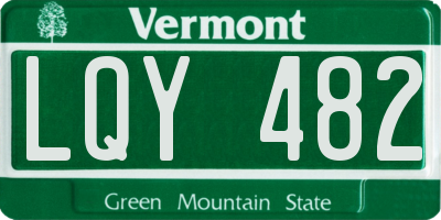VT license plate LQY482