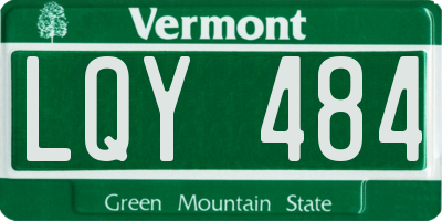 VT license plate LQY484