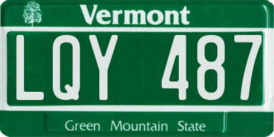 VT license plate LQY487