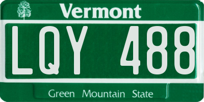 VT license plate LQY488