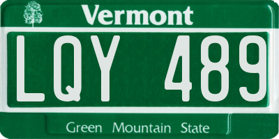 VT license plate LQY489
