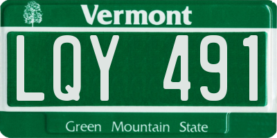VT license plate LQY491