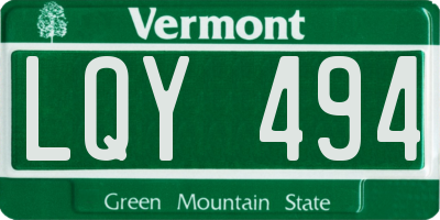 VT license plate LQY494