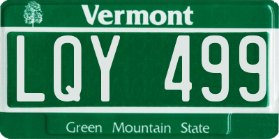 VT license plate LQY499