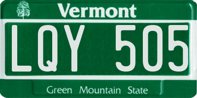 VT license plate LQY505