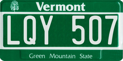 VT license plate LQY507