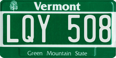 VT license plate LQY508
