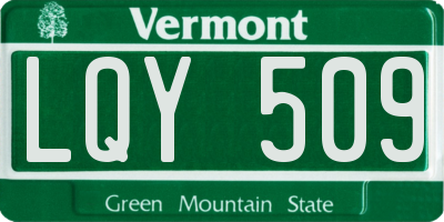 VT license plate LQY509