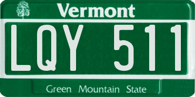 VT license plate LQY511
