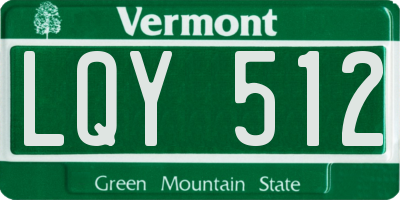 VT license plate LQY512