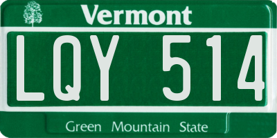 VT license plate LQY514
