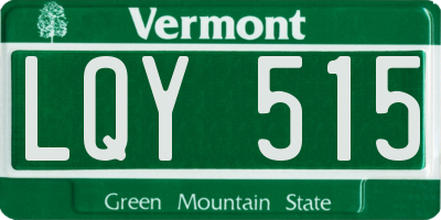 VT license plate LQY515