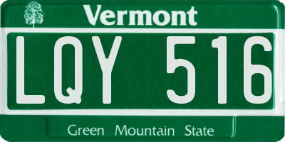 VT license plate LQY516